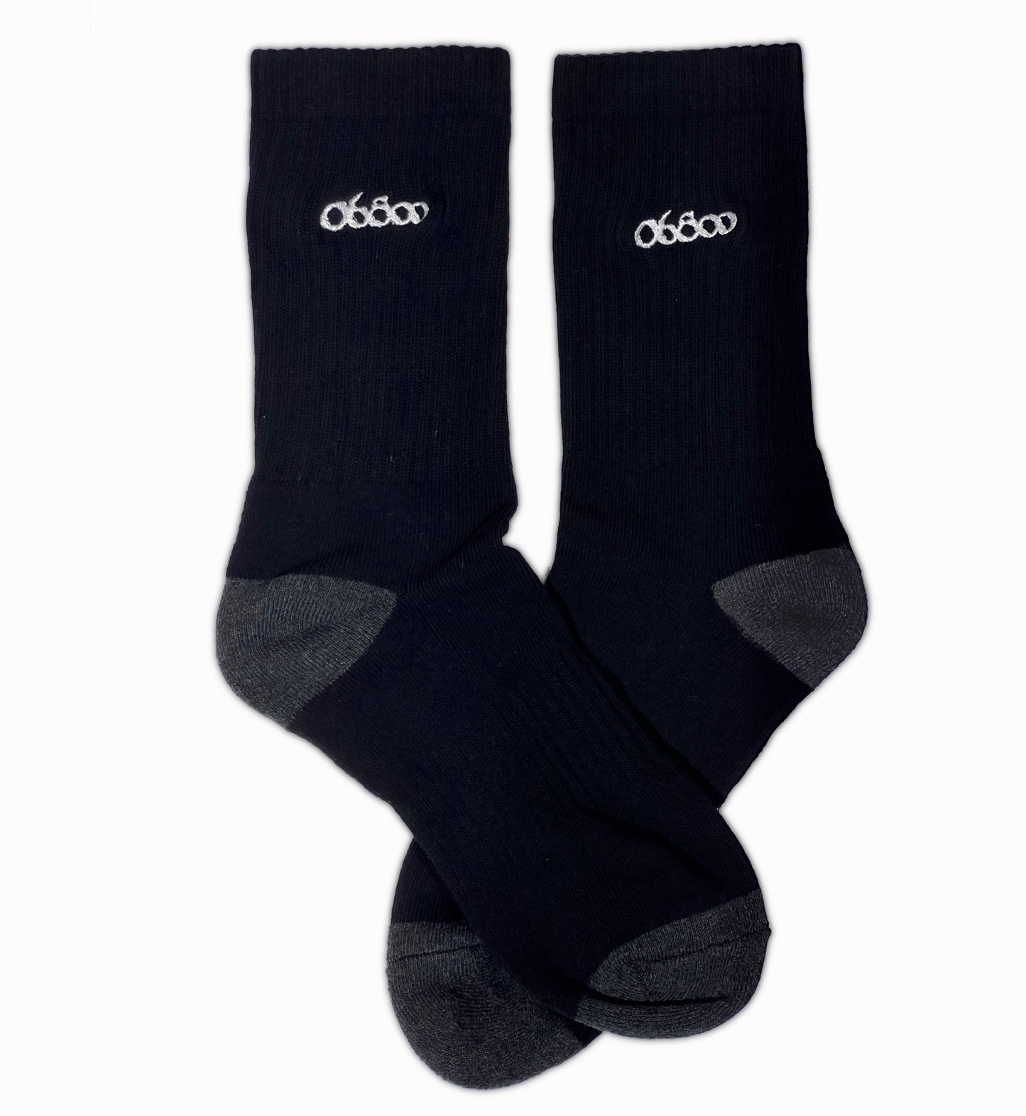 CALCETINES NEGROS 06800 BORDADO BLANCO TALLA 44-48 UNISEX