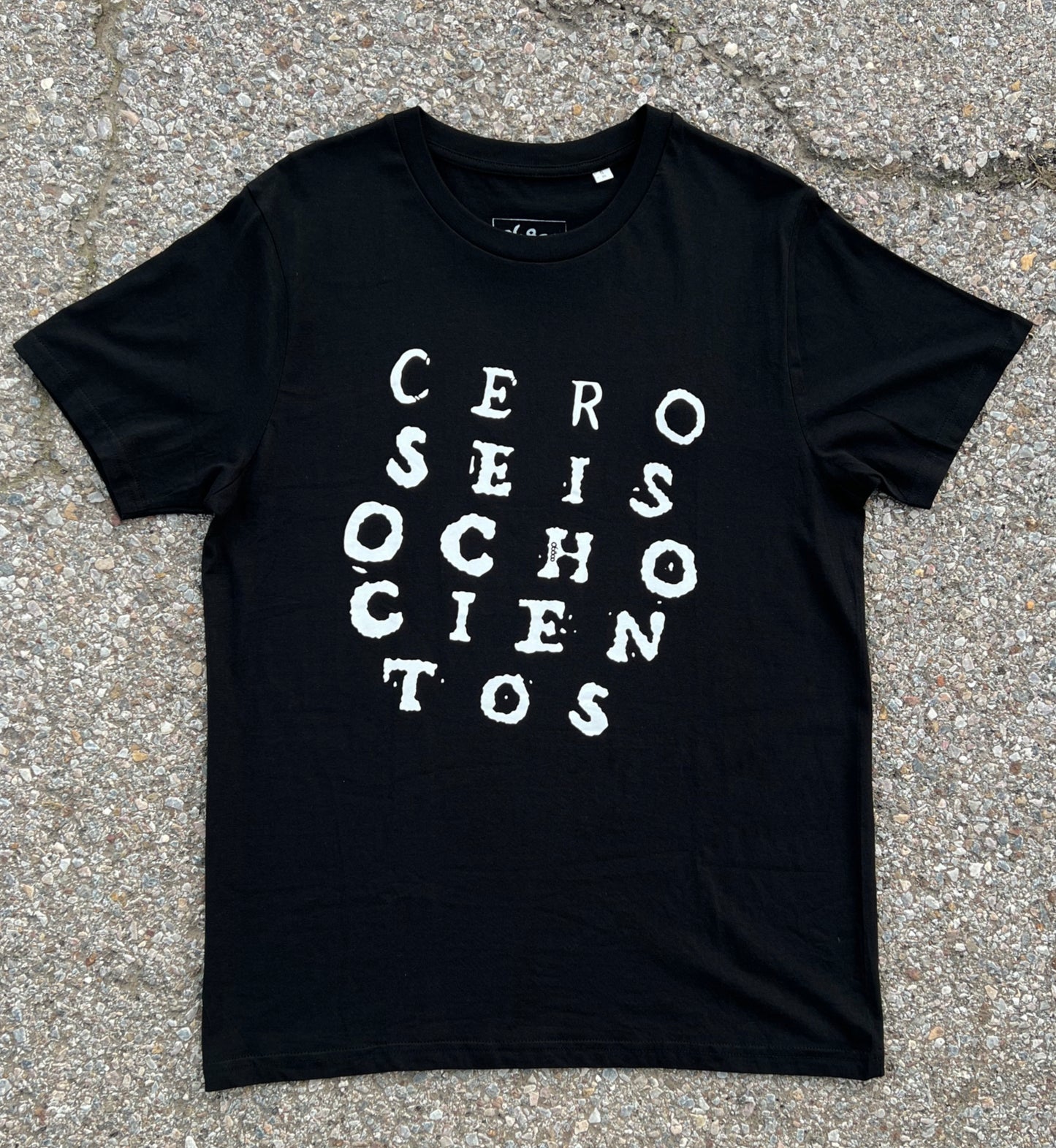 CAMISETA 06800 LETRAS NEGRA UNISEX