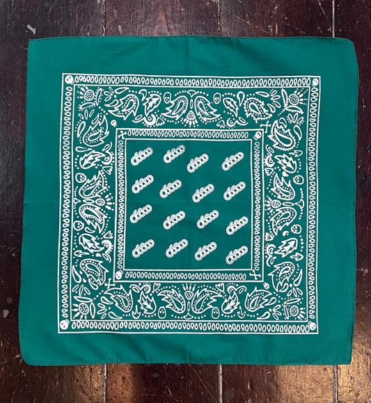 BANDANA VERDE ESTAMPADA A MANO