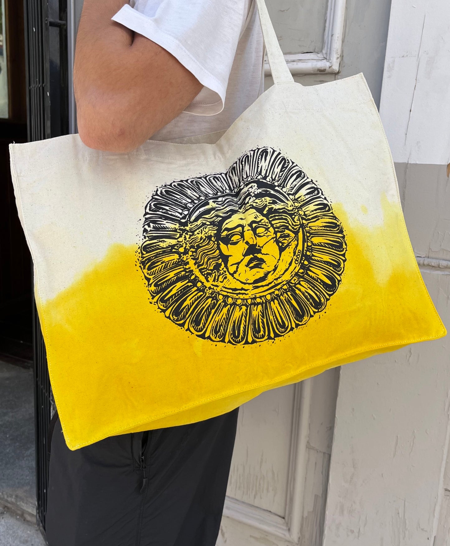 SHOPPING BAG CLÍPEO MEDUSA TEÑIDO AMARILLO