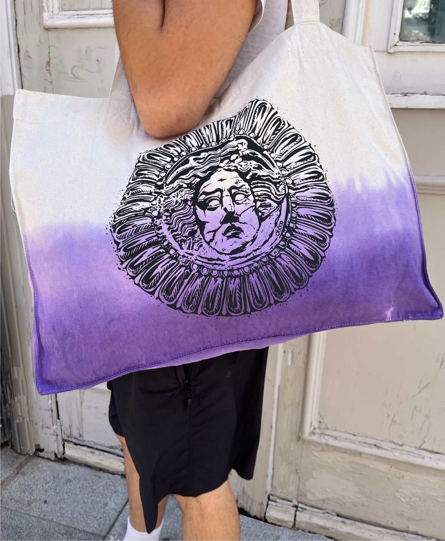 SHOPPING BAG CLÍPEO MEDUSA TEÑIDO VIOLETA