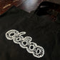 SHOPPING BAG NEGRO CON TELA BANDANA BORDADA