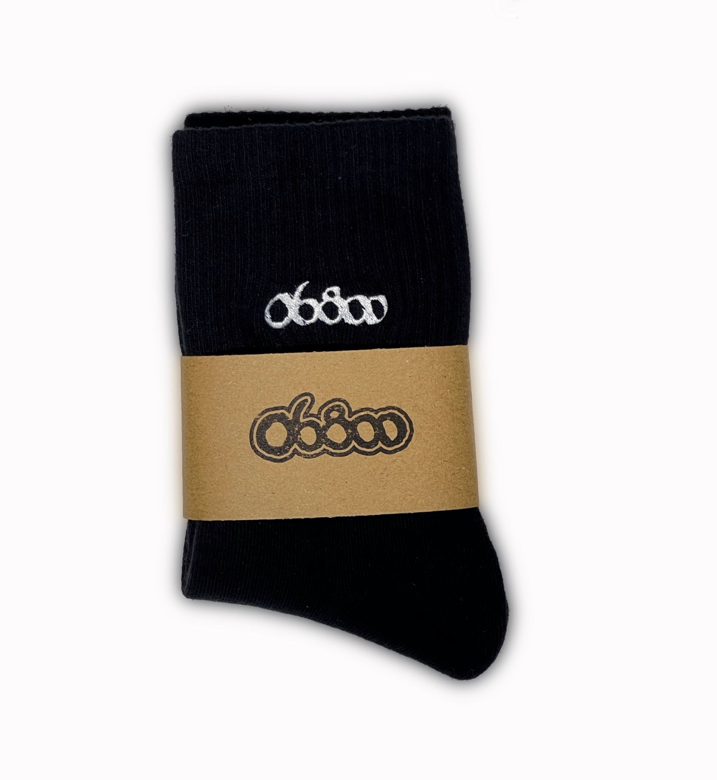 CALCETINES NEGROS 06800 BORDADO BLANCO TALLA 38-43 UNISEX