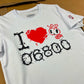 CAMISETA I LOVE 06800 X CELIPE BLANCA UNISEX