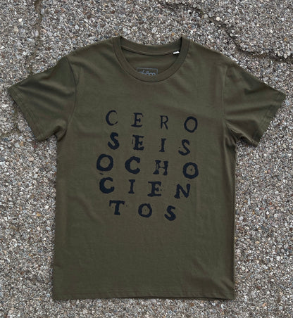 CAMISETA 06800 LETRAS KHAKI UNISEX