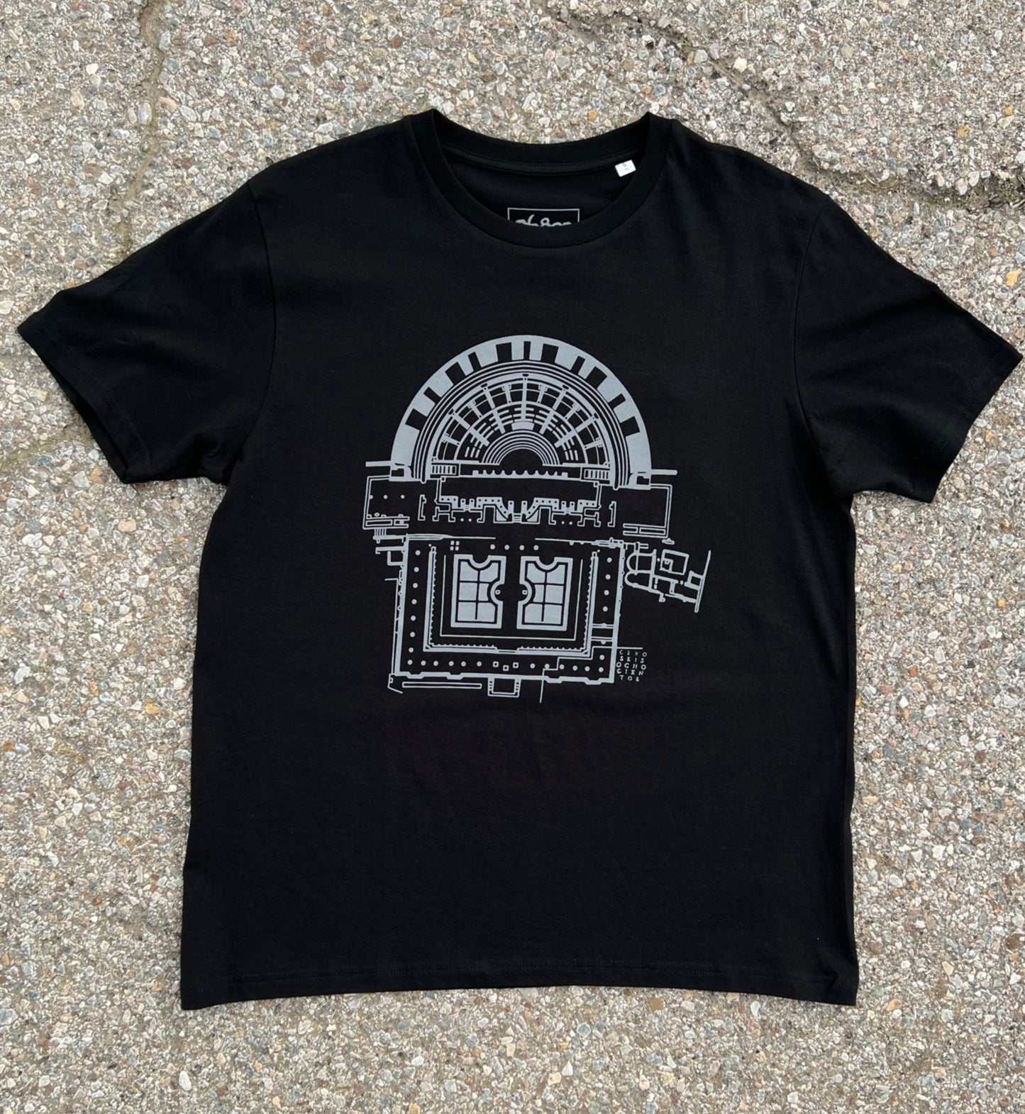 CAMISETA PLANTA TEATRO ROMANO NEGRA 06800 UNISEX