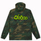 CORTAVIENTOS CAMUFLAJE VERDE CON DISEÑO CHICLE VERDE